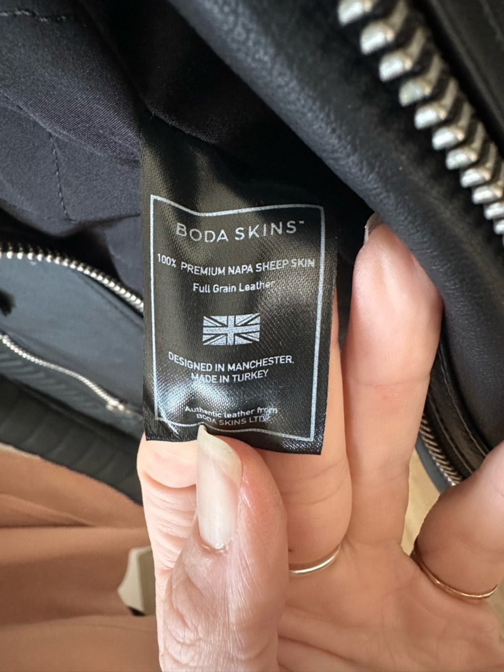 BODA SKINS Women's Black Quilted Leather Biker Jacket - Picture 6 of 7